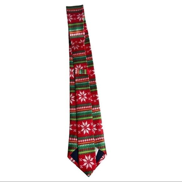 AMSCAN,INC., CHRISTMAS TIE, Ribbon&Snowflakes, 58X3.5, red, white, green - Picture 3 of 10